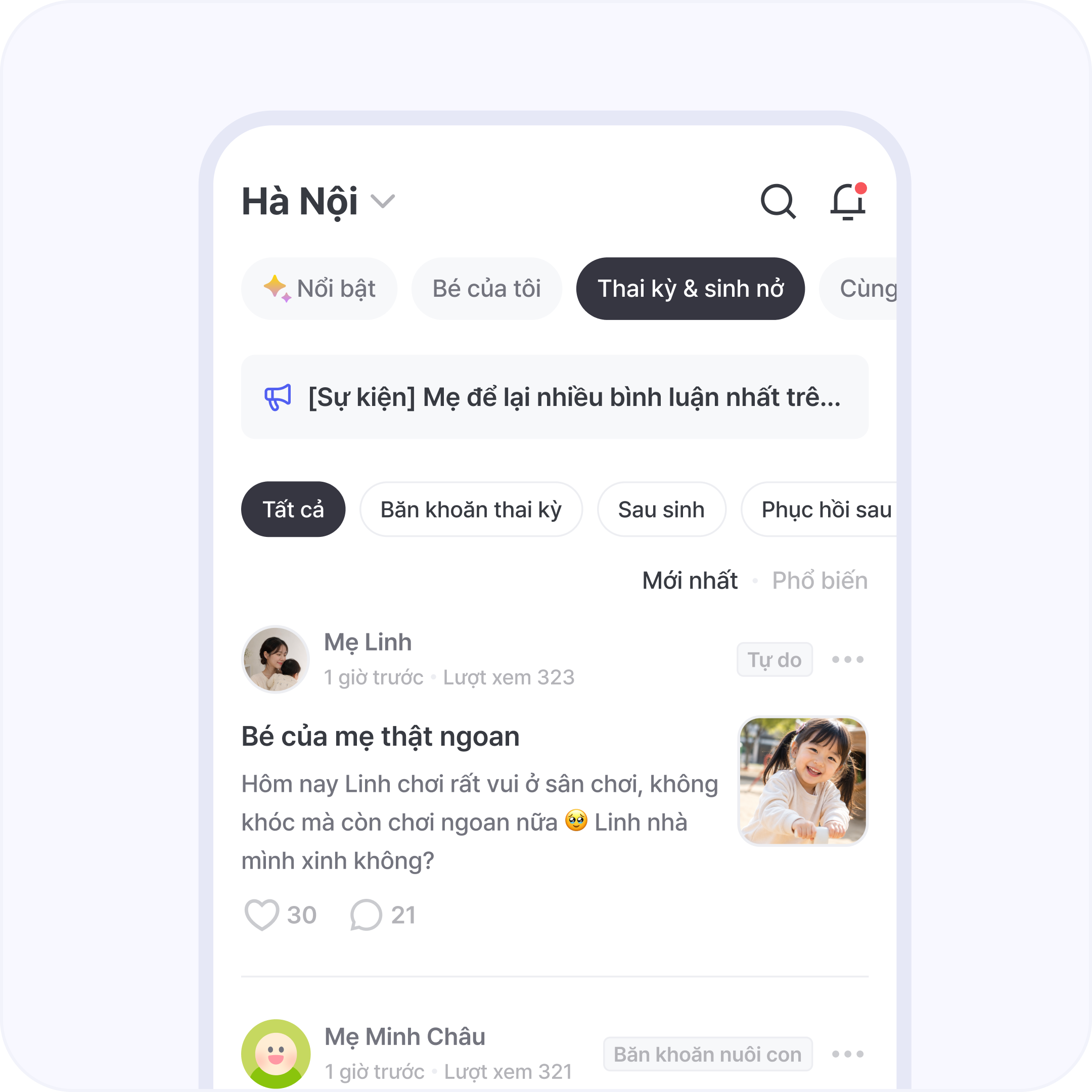 Màn hình cộng đồng BeBeTalk